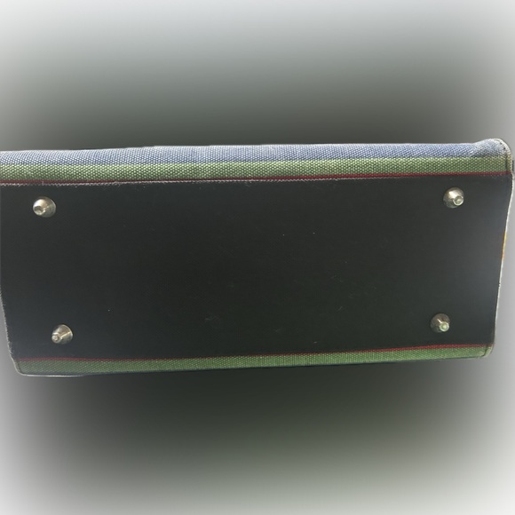 Boho multicolor striped canvas formed bag - Picture 4 of 5